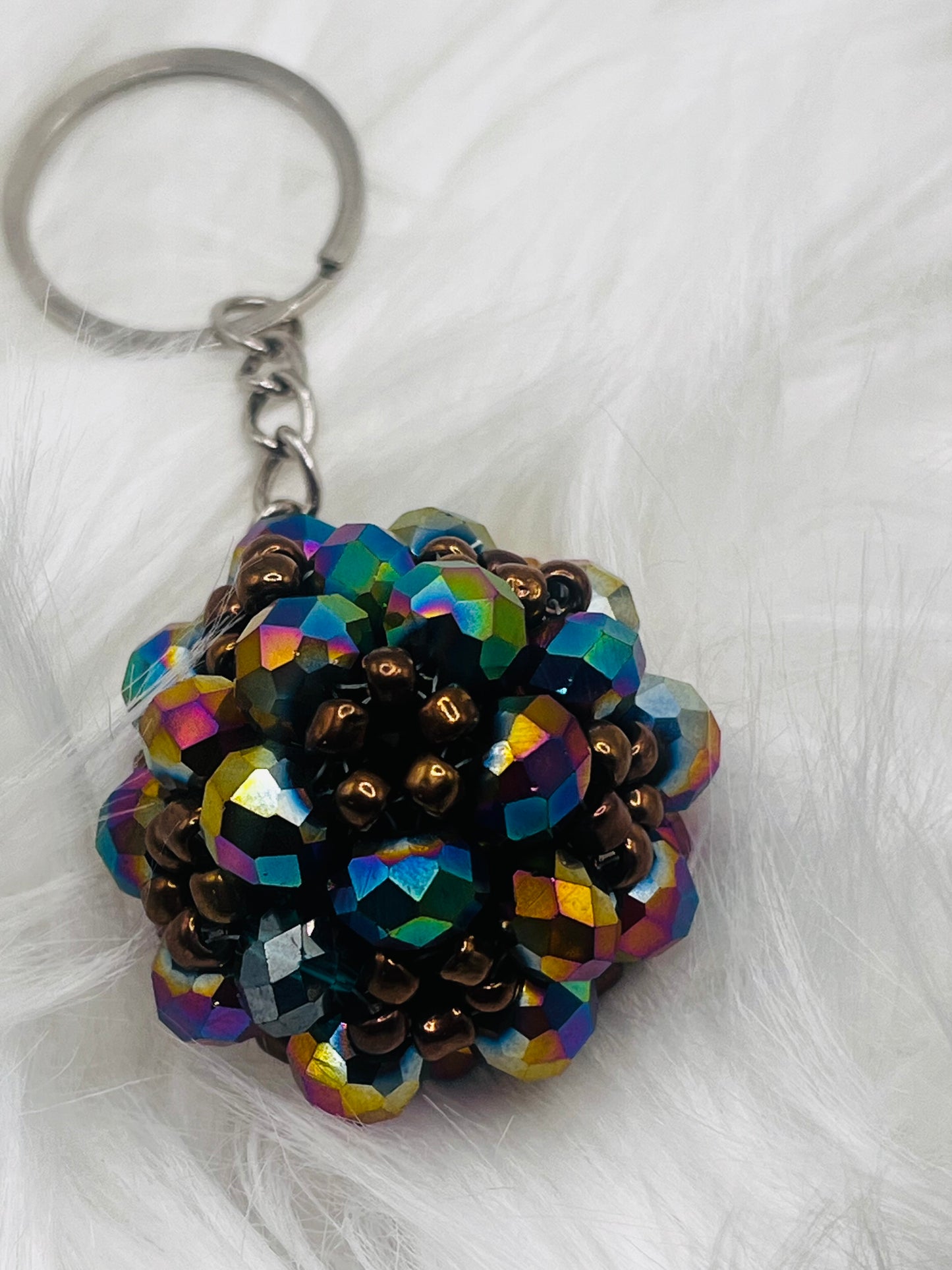 Set of 3 Handmade Crystal Bead Keychain